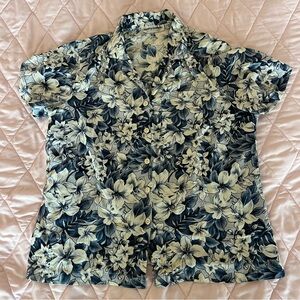 Cathy Daniels | Blue Floral Print Blouse